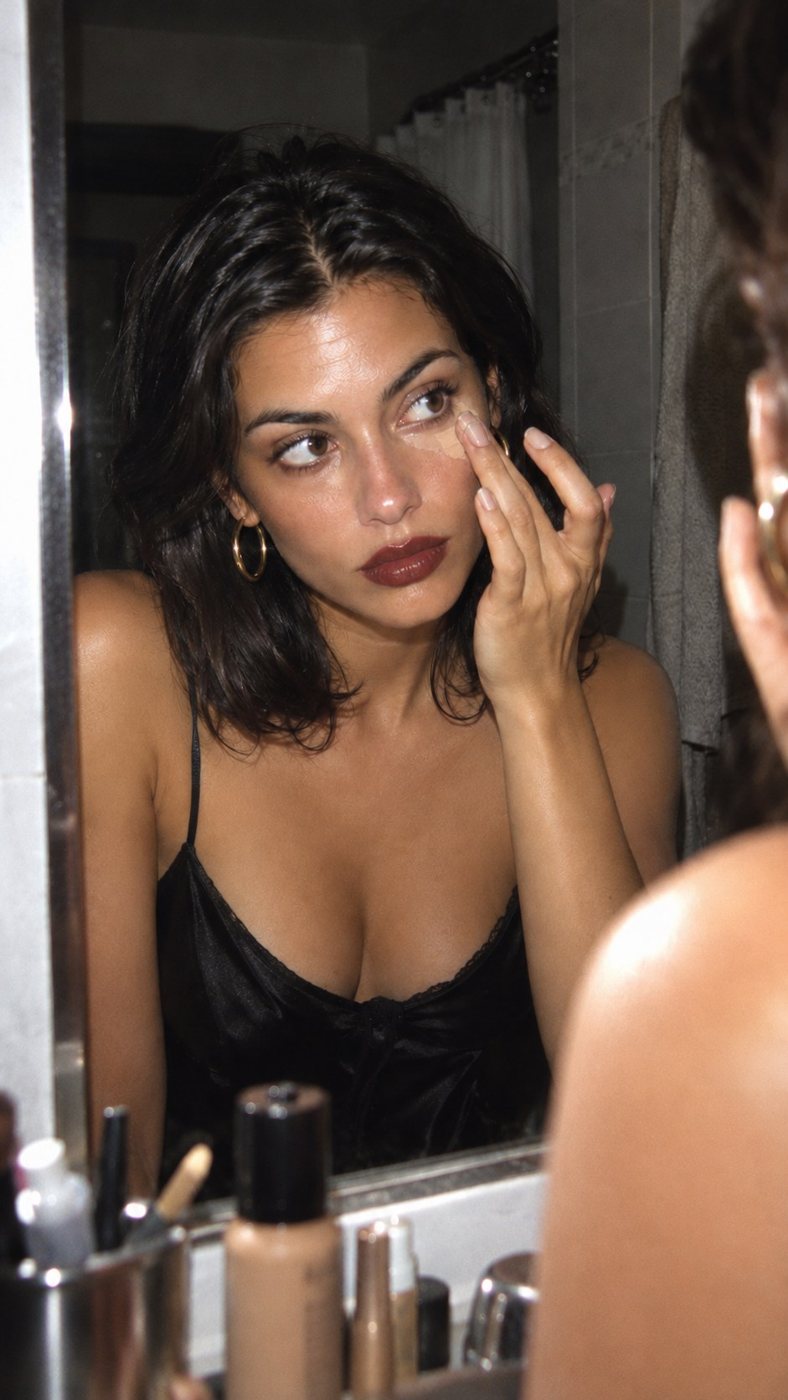 Getting ready in the mirror