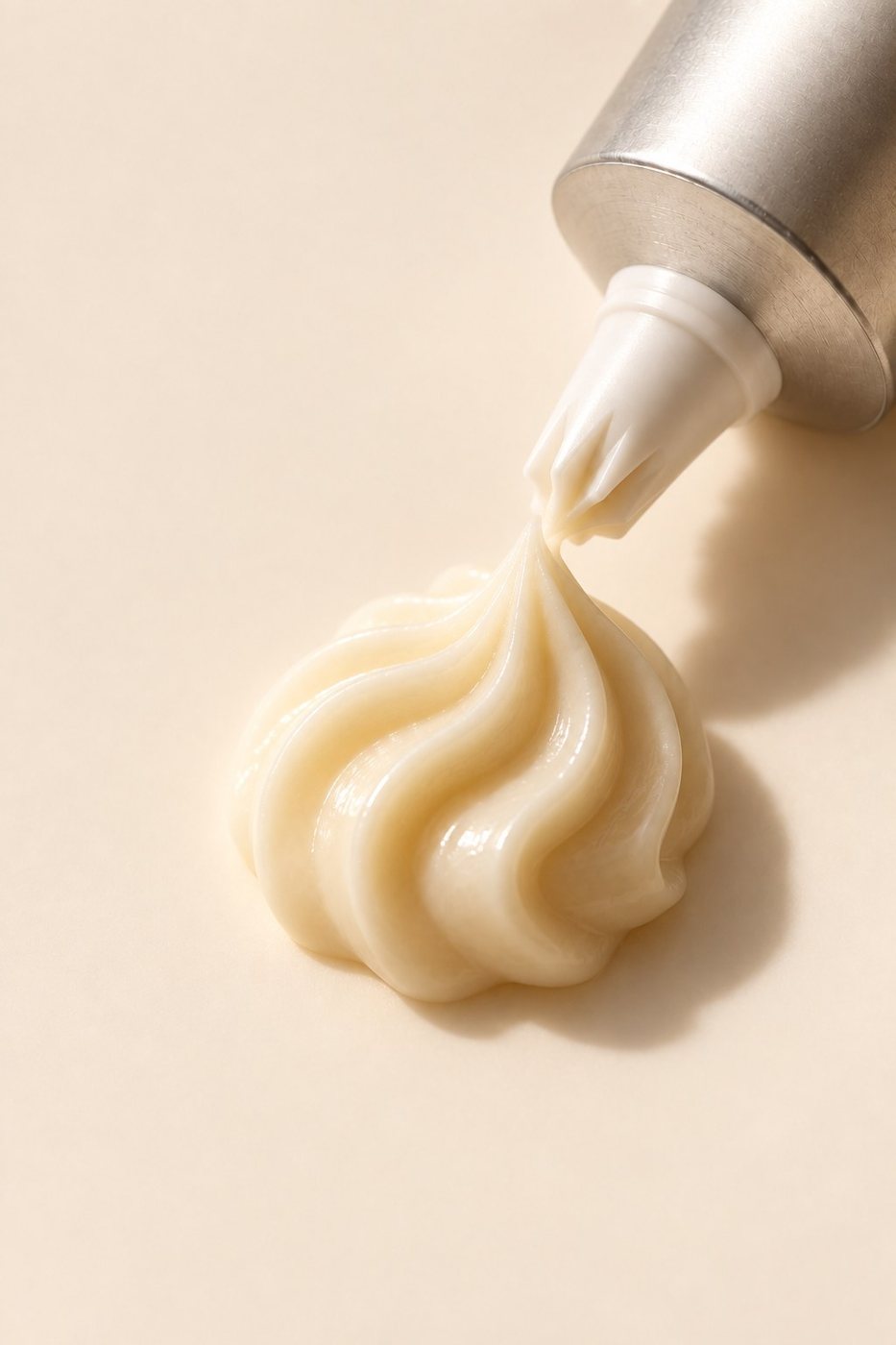 Piped eye cream rosette