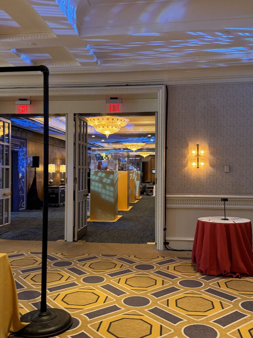 View into the gala room during setup
