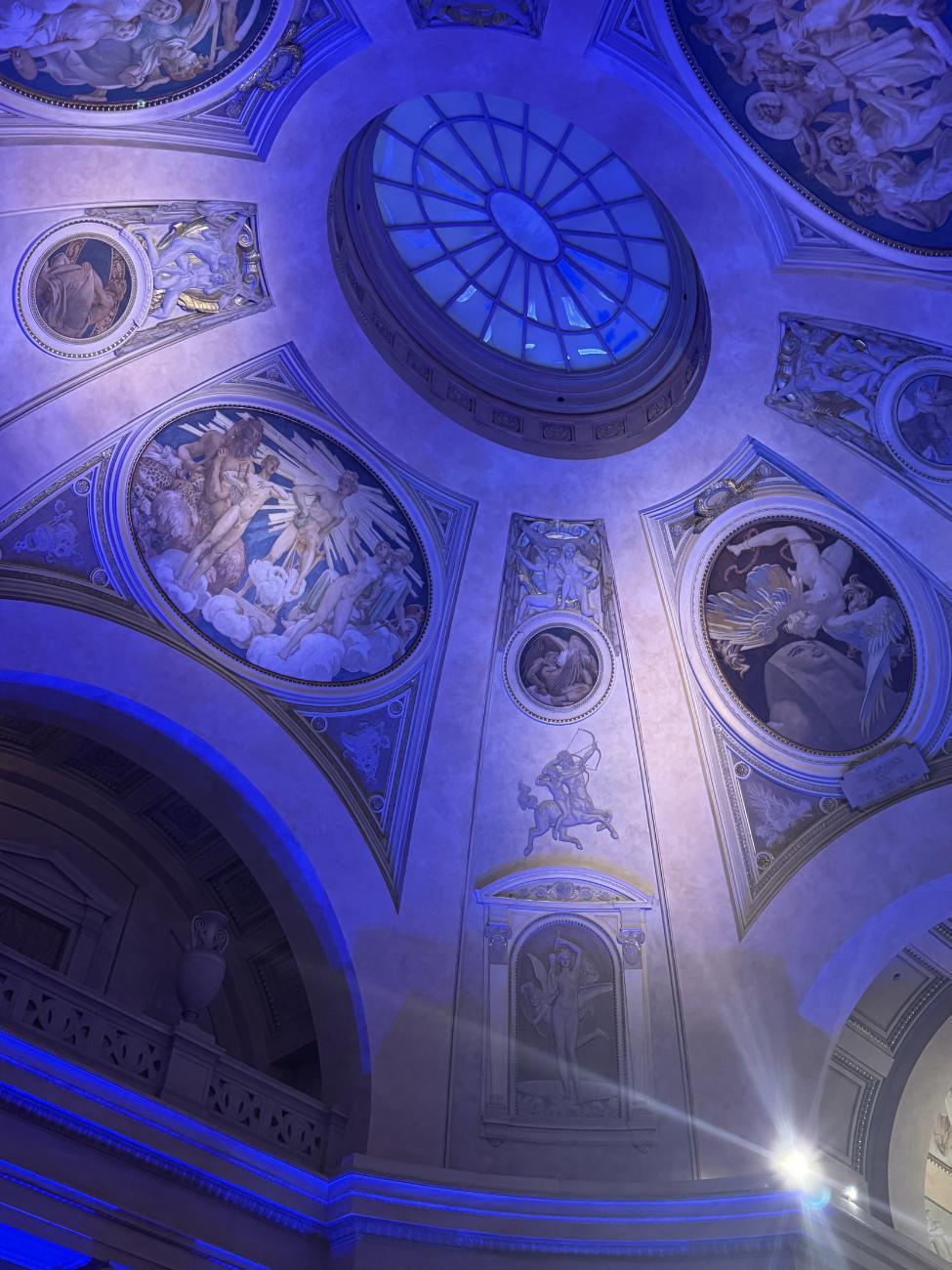 Rotunda under event lighting
